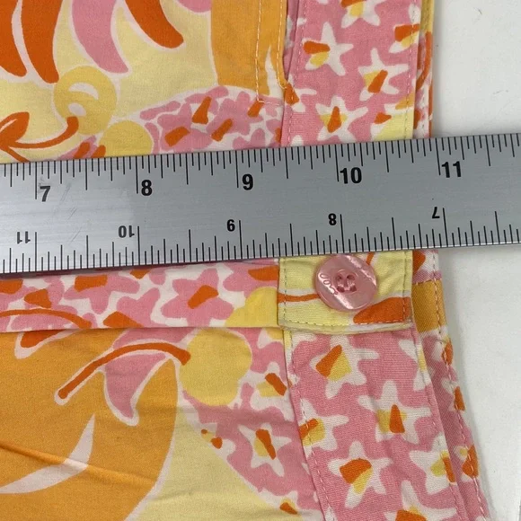 Lilly Pulitzer pineapple print cotton cropped pants yellow & pink 6 - Picture 7 of 11